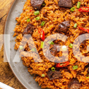 Jollof de Riz a la Viande de Boeuf