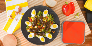 SALADE DE CHOU ET DE CAROTTE AUX ŒUFS DURS